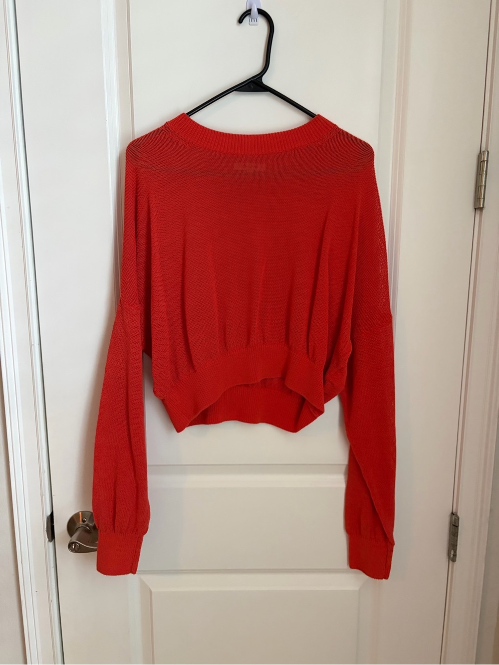 Madewell Bright Red Cropped Crewneck Sweater